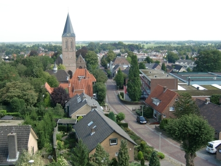 Zeddam : Bovendorpsstraat, Aussicht von der Turmwindmühle auf Zeddam